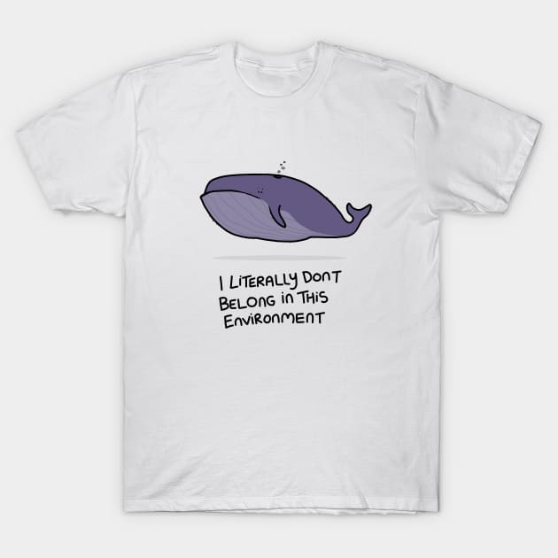 Grumpy Whale T-Shirt by grumpyanimals